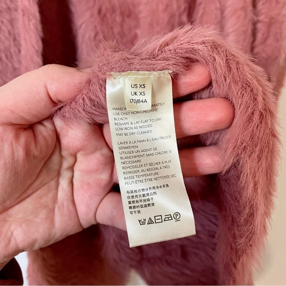 Free People Fuzzy Faux Fur Open Cardigan Dusty Pink Size Extra Small - Picture 7 of 9